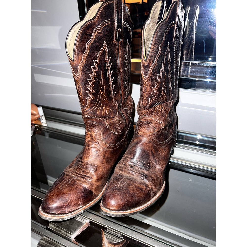 Genuine Leather Cowboy Boots (size 10)